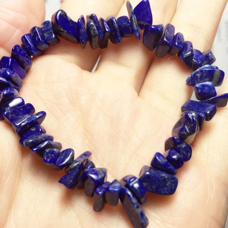 Natural Lapis Lazuli Bracelet Irregular Gravel Bracelet With Extension Chain
