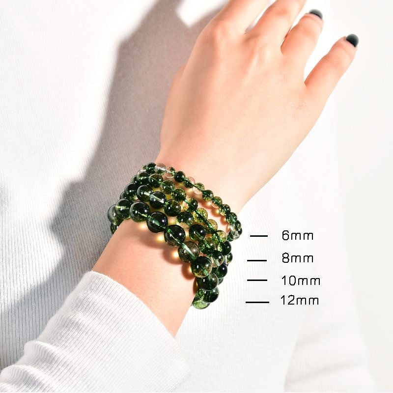 Natural Green Phantom Crystal Bracelet Wealth And Charm Increase Spiritual Power
