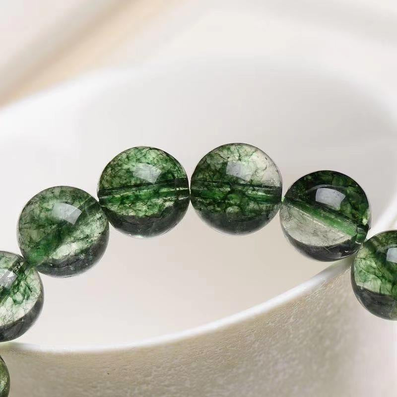 Natural Green Phantom Crystal Bracelet Wealth And Charm Increase Spiritual Power