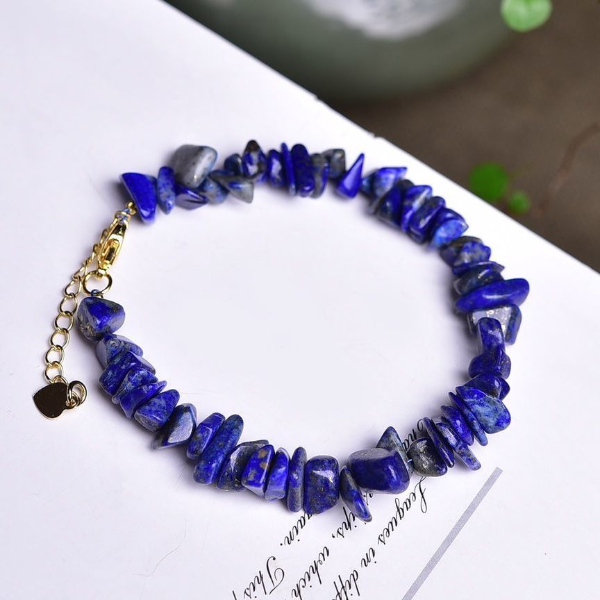 Natural Lapis Lazuli Bracelet Irregular Gravel Bracelet With Extension Chain
