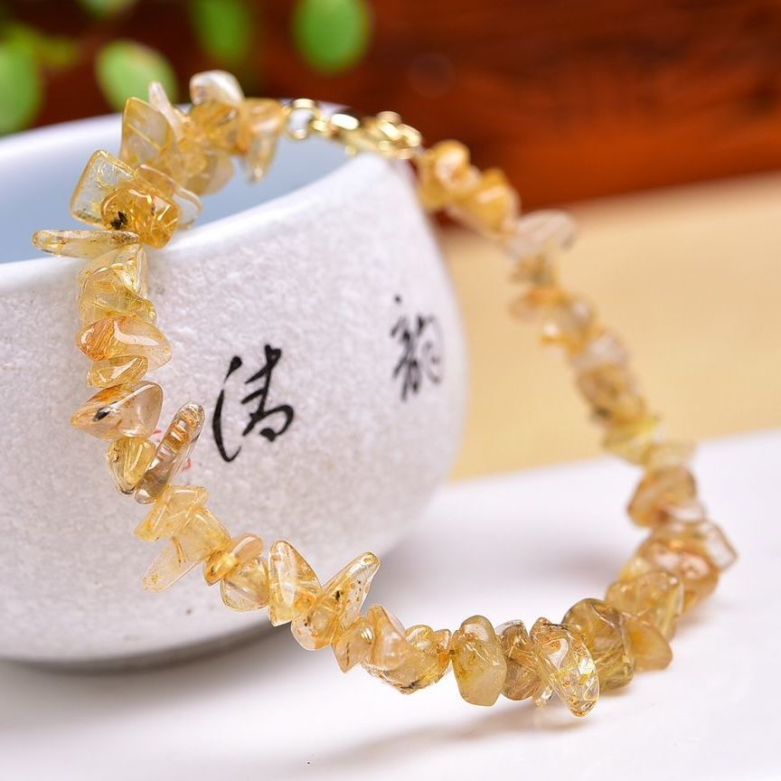 Natural Citrine Bracelet Irregular Bracelet Bracelet With Extension Chain