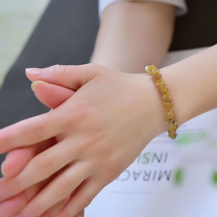 Natural Citrine Bracelet Irregular Bracelet Bracelet With Extension Chain