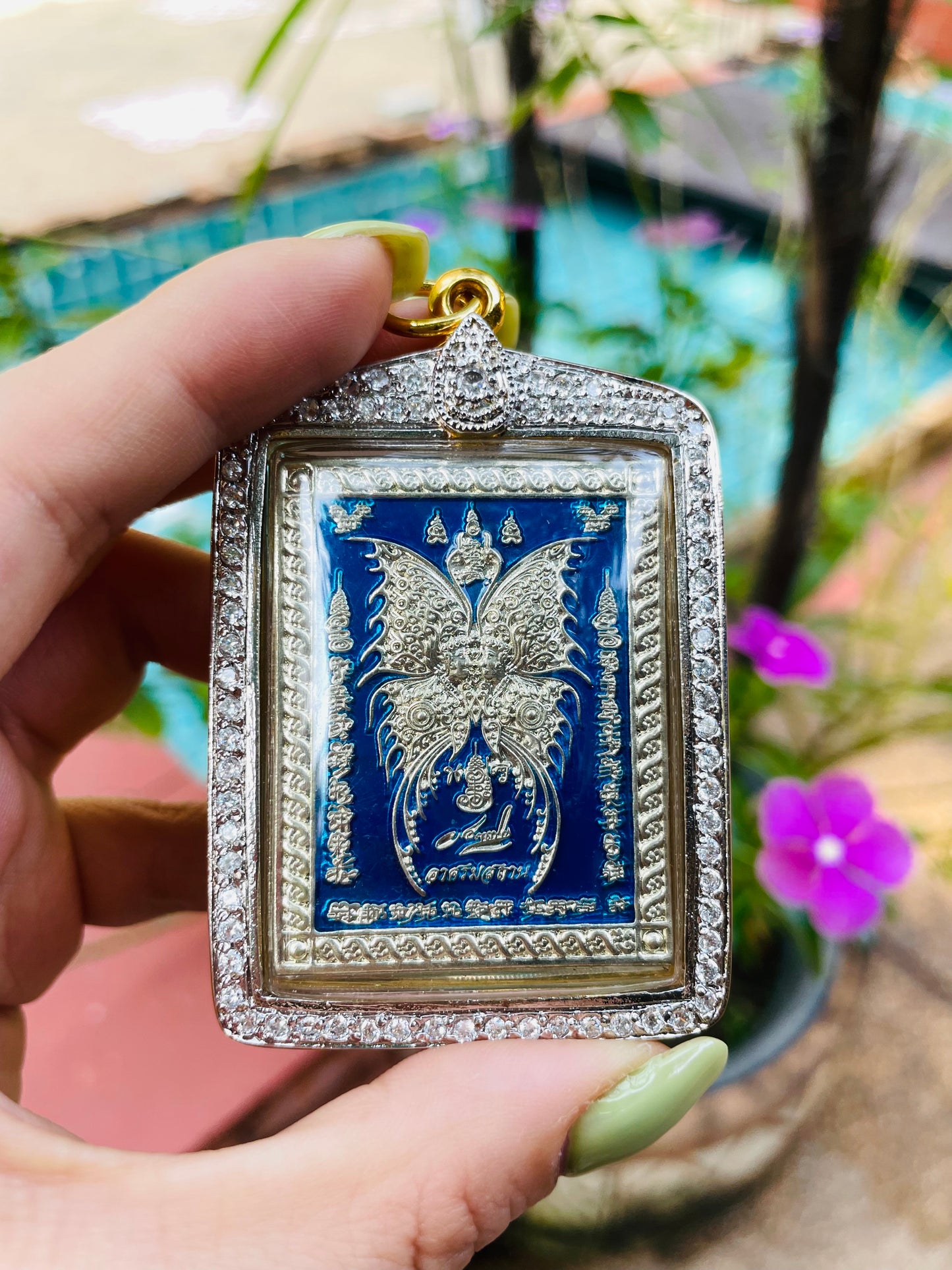 Krupa Kissana Butterfly Amulet Absorb Wealth Blue