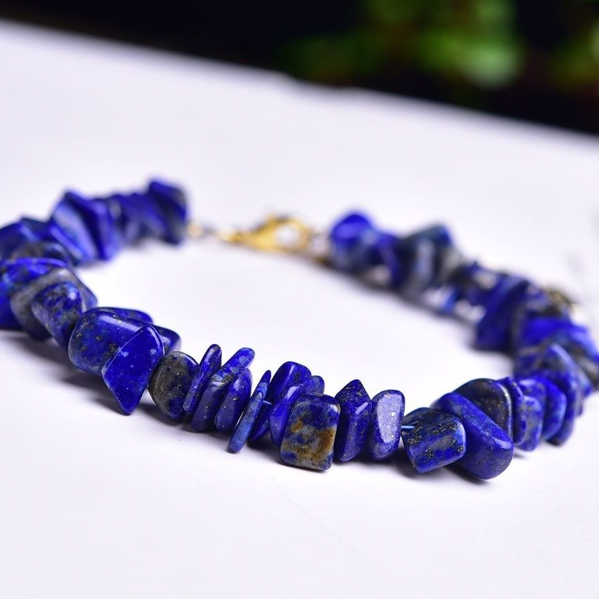 Natural Lapis Lazuli Bracelet Irregular Gravel Bracelet With Extension Chain