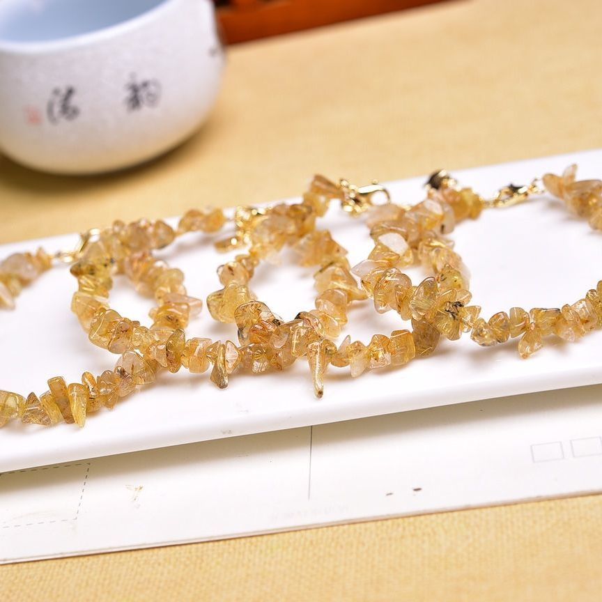 Natural Citrine Bracelet Irregular Bracelet Bracelet With Extension Chain