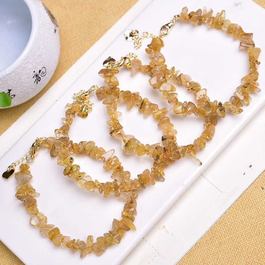 Natural Citrine Bracelet Irregular Bracelet Bracelet With Extension Chain