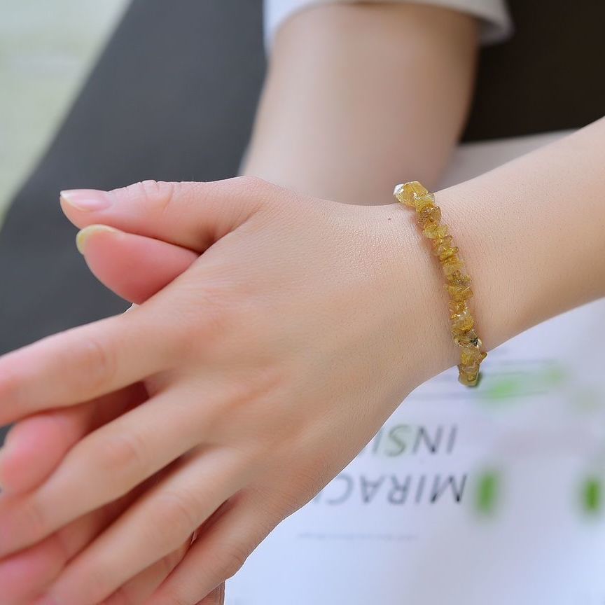 Natural Citrine Bracelet Irregular Bracelet Bracelet With Extension Chain