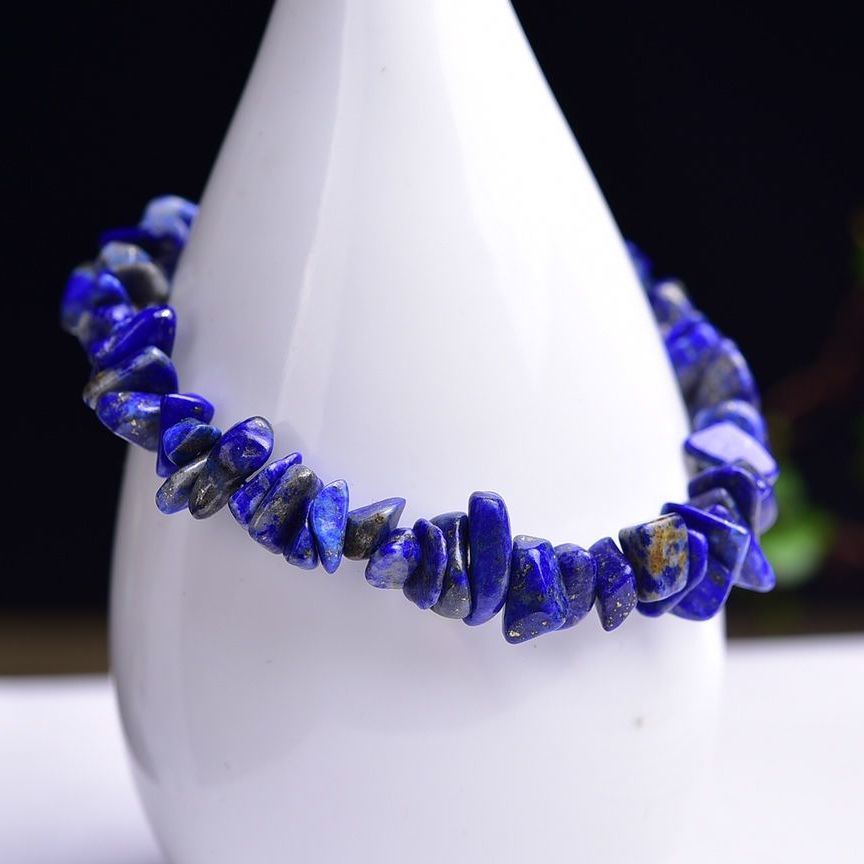 Natural Lapis Lazuli Bracelet Irregular Gravel Bracelet With Extension Chain