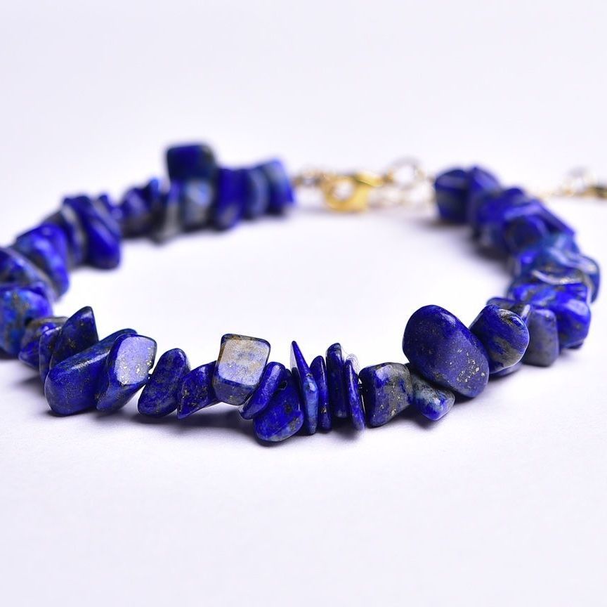 Natural Lapis Lazuli Bracelet Irregular Gravel Bracelet With Extension Chain